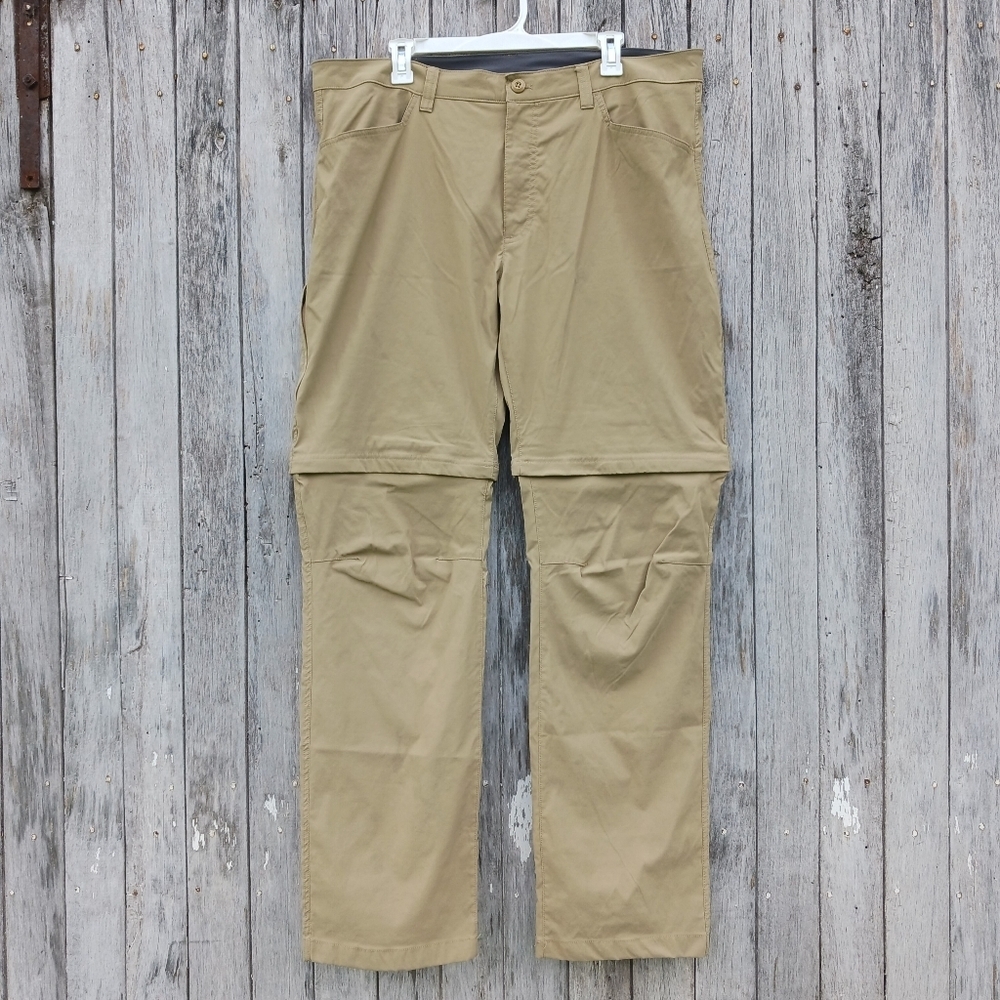 Eddie Bauer Convertible Pants Men Tech Travex Nylon Hiking Zip‎ Off 40x34 Tan